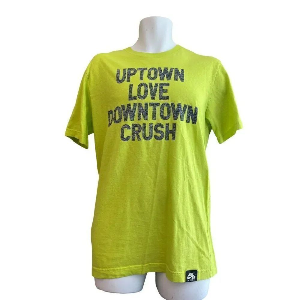 Nike Uptown Love Downtown Crush Men's M T Shirt Lime Green Nike Air Force 1